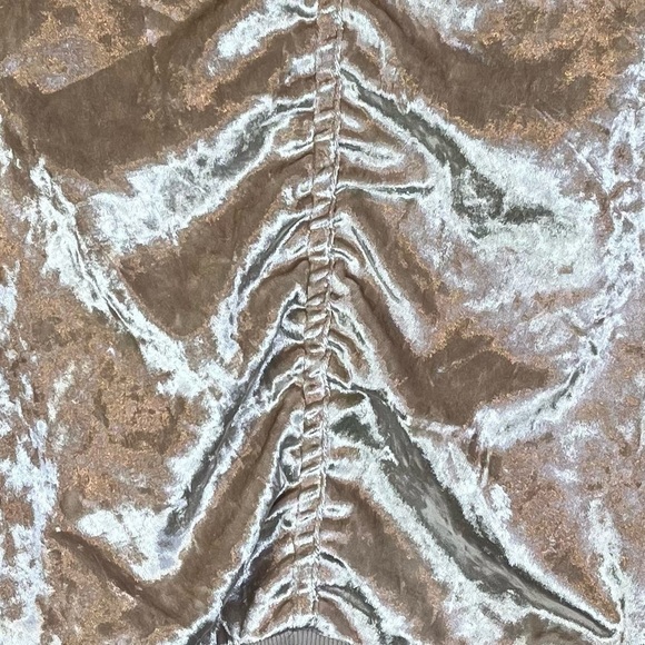 Crushed Velvet Ruched Bomber Jacket Medium Boho Retro Fairy Punk Disco Fate LFD - Picture 15 of 16